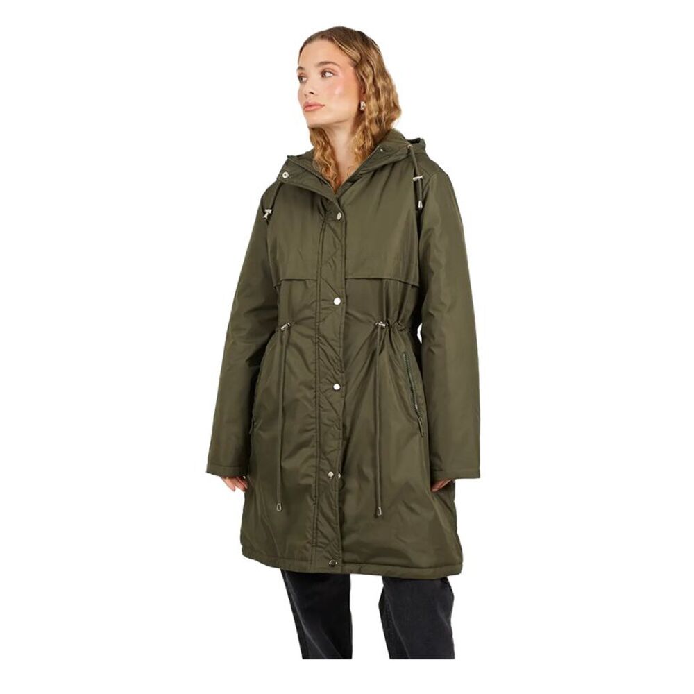 Brave Soul Womens/Ladies Zip Parka / Khaki Green